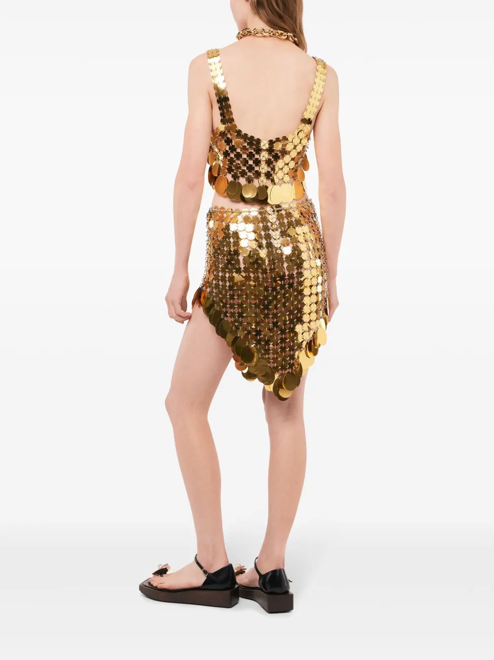 RABANNE SEQUINNED CROPPED TOP