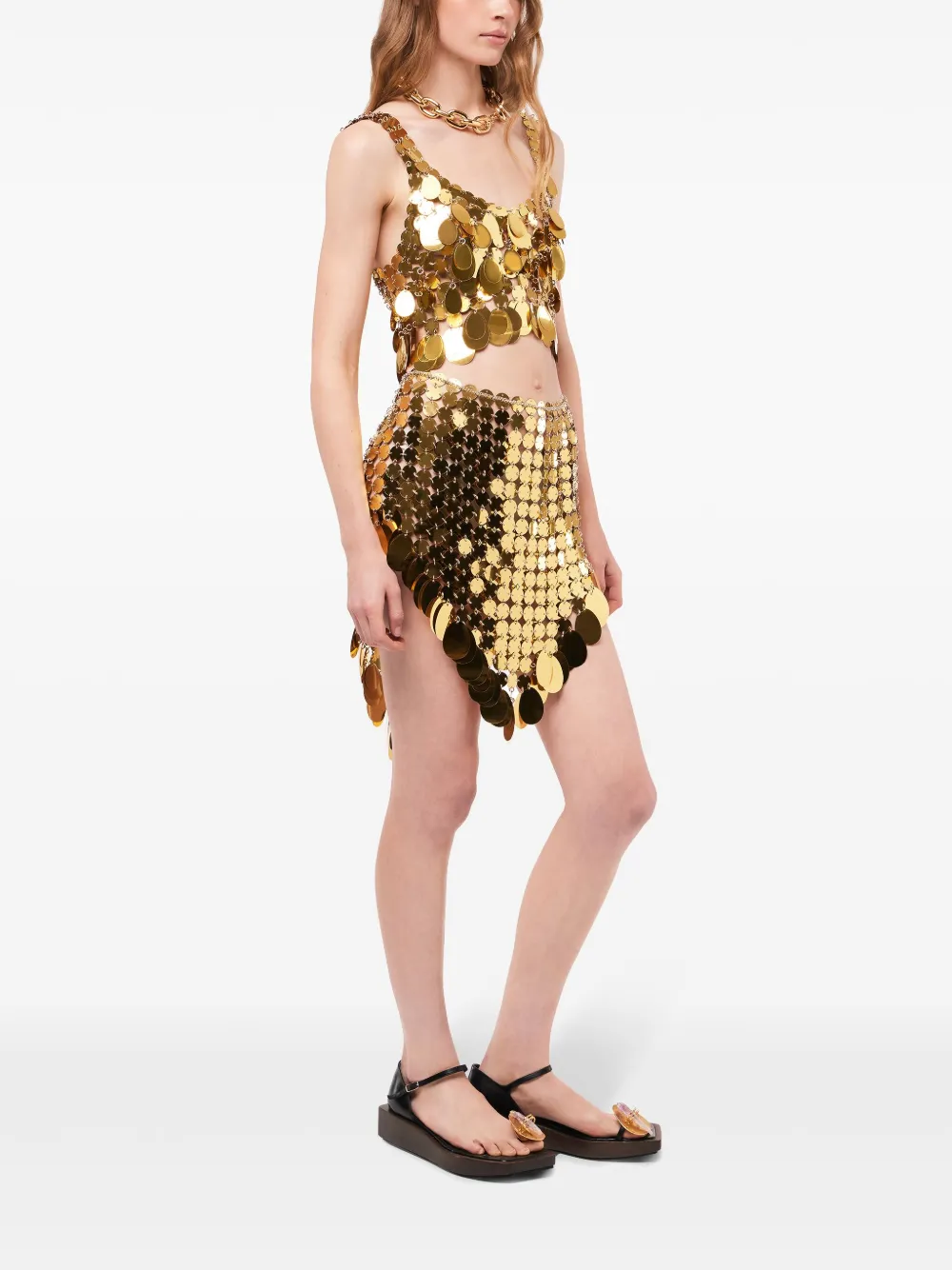 RABANNE SEQUINNED CROPPED TOP