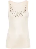 Rabanne bead-embellished knitted top - Neutrals