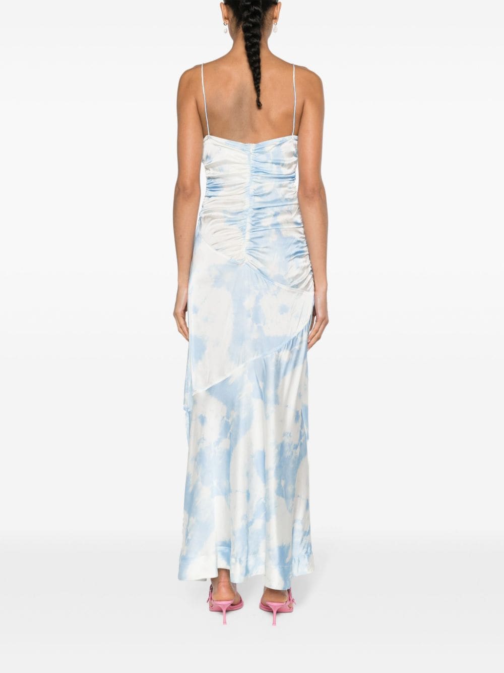GANNI Maxi-jurk met bloemenprint Blauw