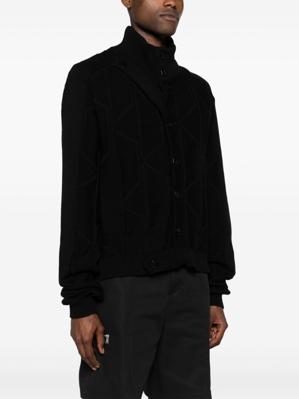 Shop Kiko Kostadinov Merli Twinset Cotton Cardigan In Black