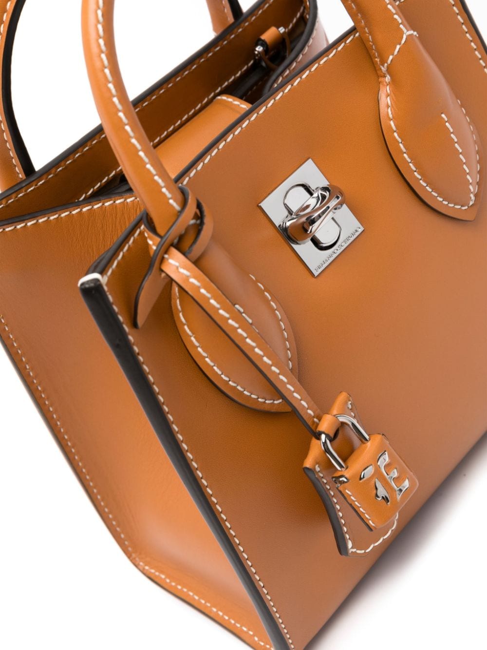 Shop Ermanno Scervino Maggie Leather Mini Bag In Brown