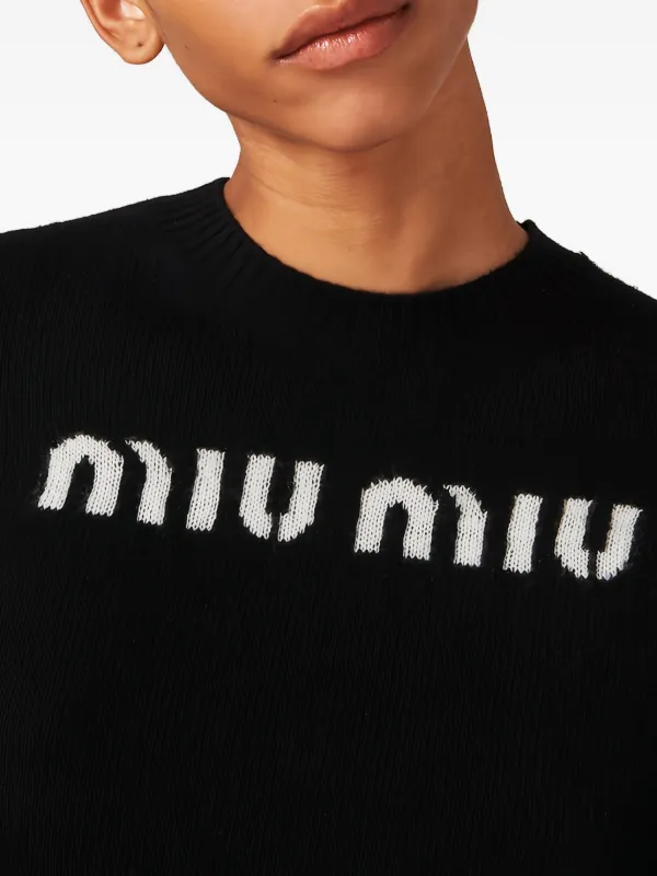 Miu Miu Wool And Cashmere Sweater | Black | FARFETCH