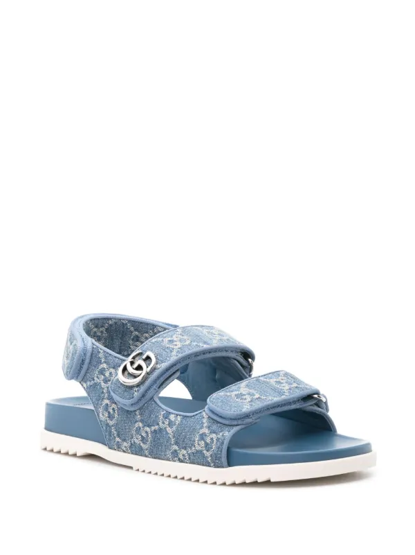 Gucci Double G Denim Sandals - Farfetch