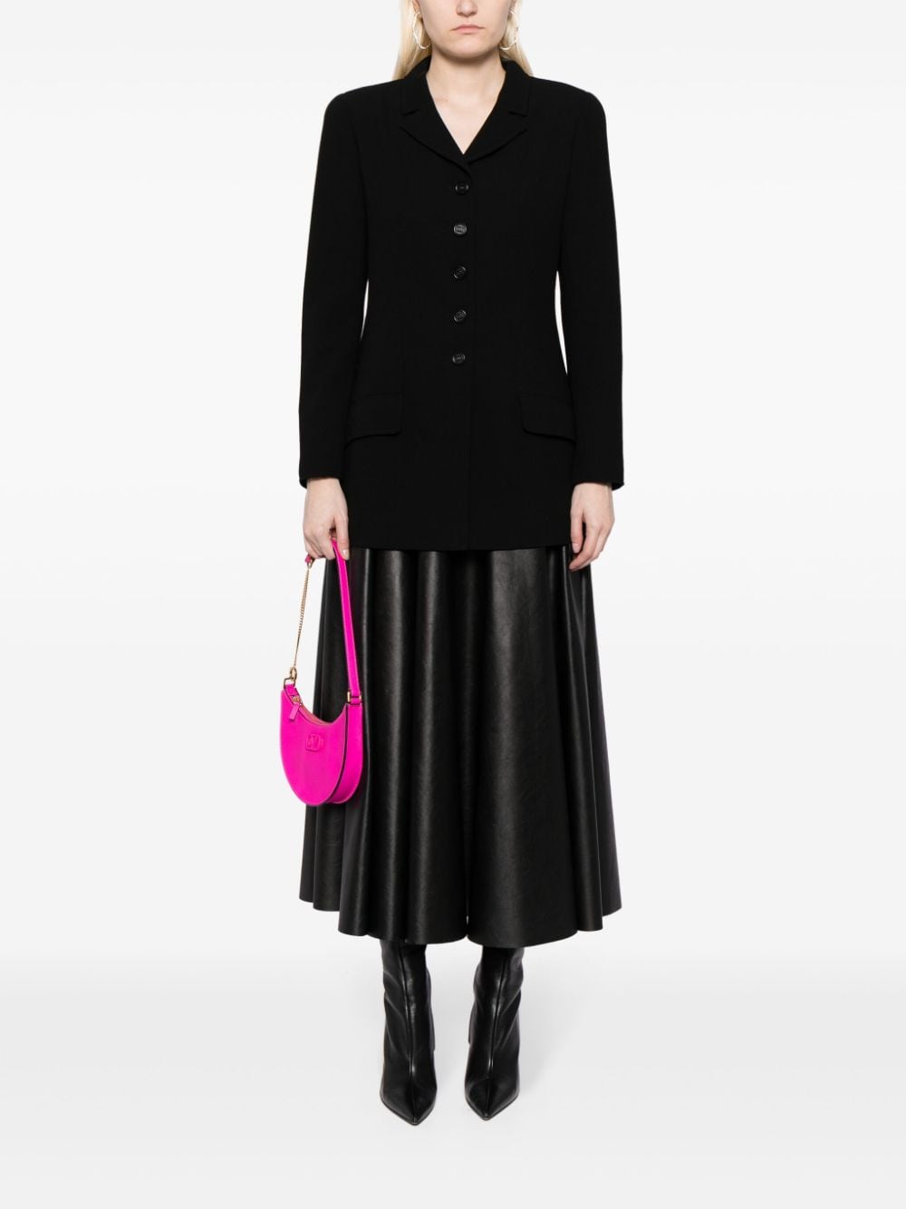 Pre-owned Chanel 羊毛单排扣夹克（1997年典藏款） In Black