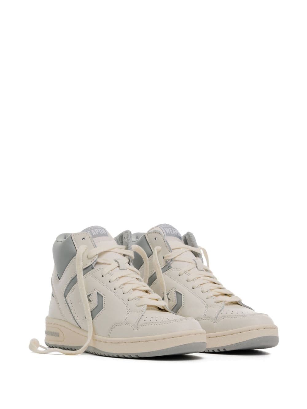 Shop Converse Weapon Hi Leather Sneakers In Neutrals