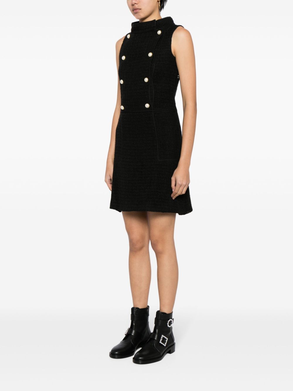 CHANEL 2000s pearl-embellished tweed minidress Women