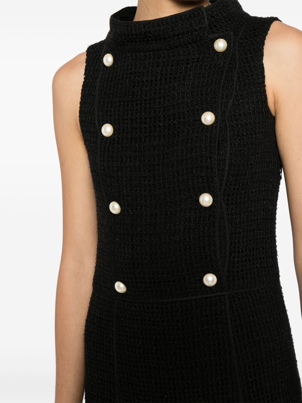 CHANEL 2000s pearl-embellished tweed minidress Women