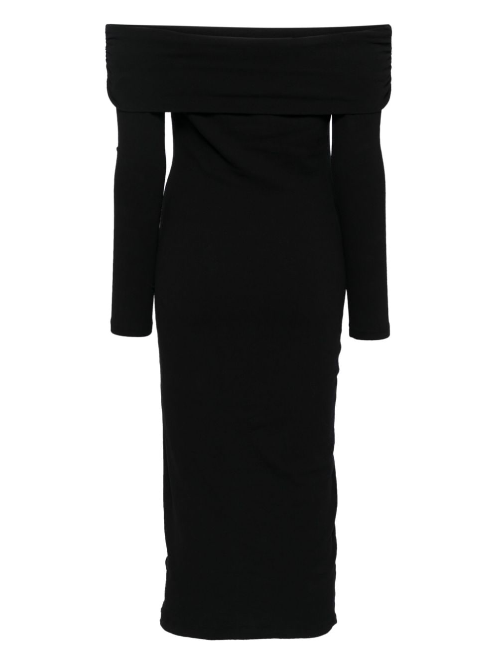 Shop James Perse Off-shoulder Dress In Black