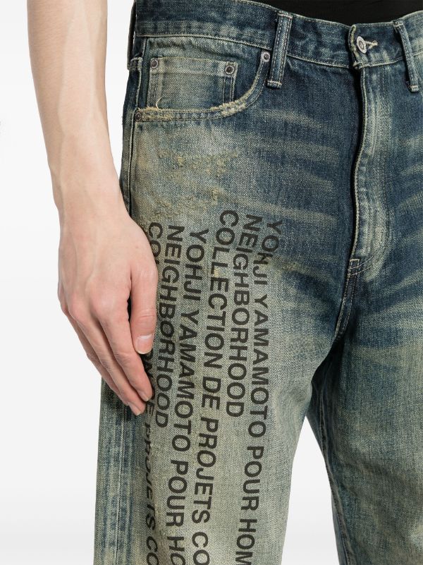 Yohji Yamamoto x Neighborhood mid-rise straight-leg Jeans - Farfetch