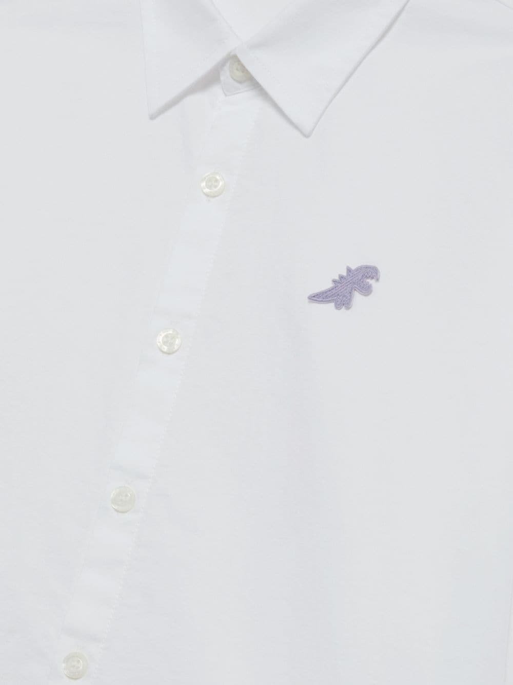 Shop Sport B. By Agnès B. Dino Embroidery Cotton Shirt In Weiss