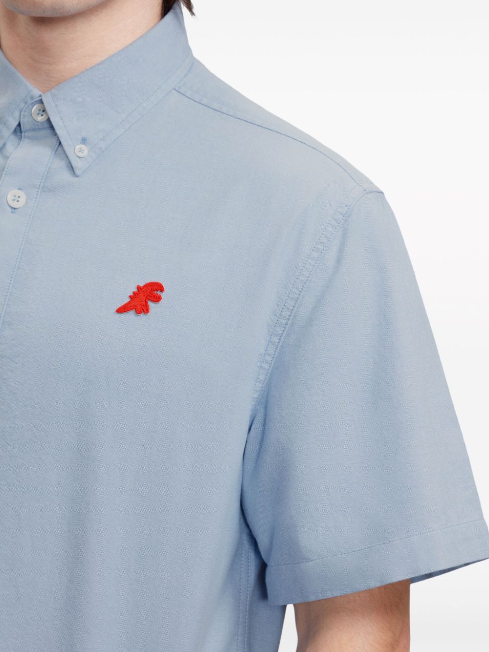 Shop Sport B. By Agnès B. Embroidered Cotton Shirt In Blue