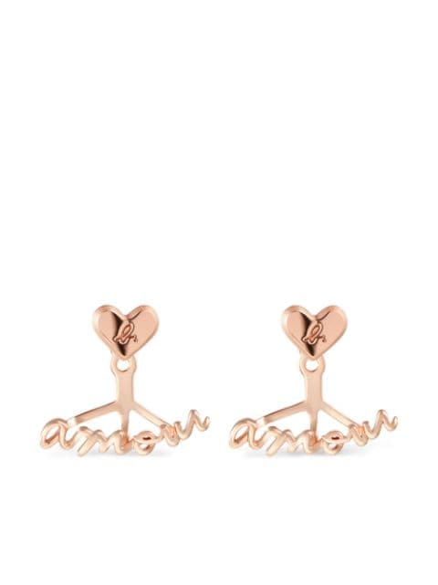 agnès b.  18kt rose-gold plated amour earrings