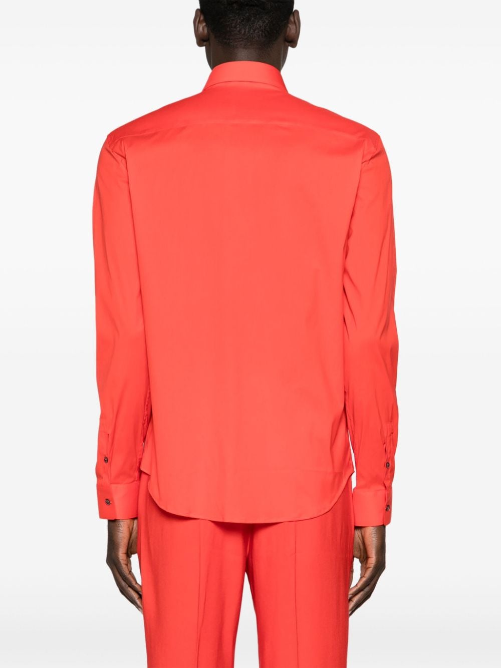 Shop Patrizia Pepe Long-sleeve Poplin Shirt In Red