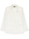 Patrizia Pepe sheer double-breasted blazer - Neutrals