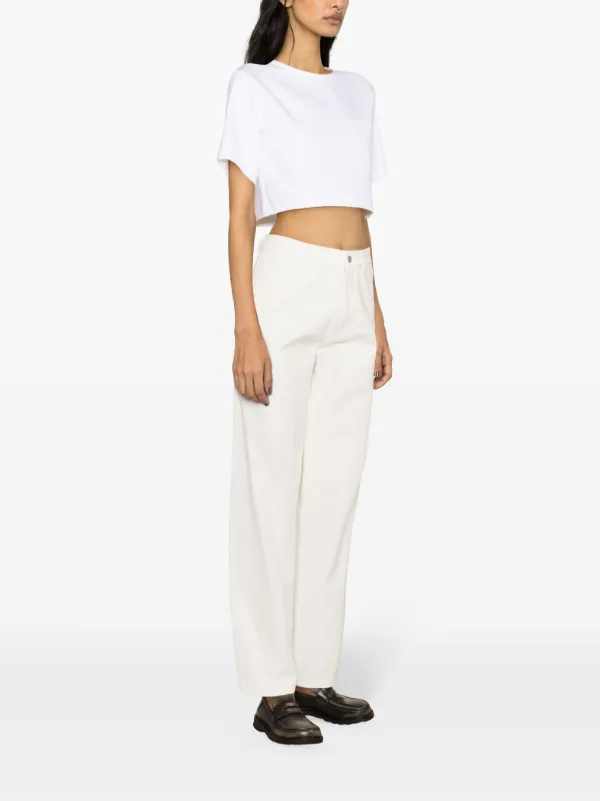 MK様【新品タグ付】Max Mara白タグ ジャージー クロップドパンツ Max Mara クロップド Tシャツ | ホワイト | FARFETCH JP