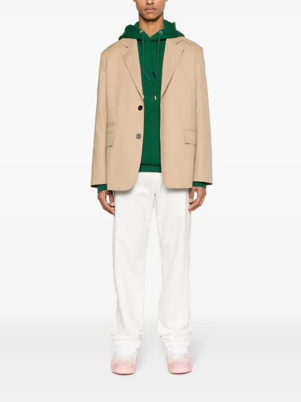 Lanvin single-breasted Cotton Blazer | Neutrals | FARFETCH
