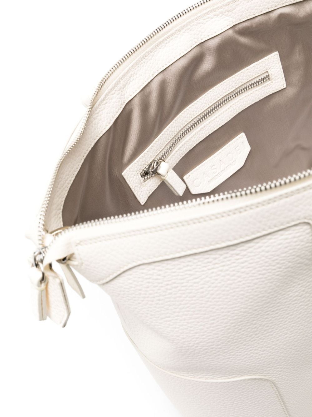 Shop Casadei C-style Leather Tote Bag In White