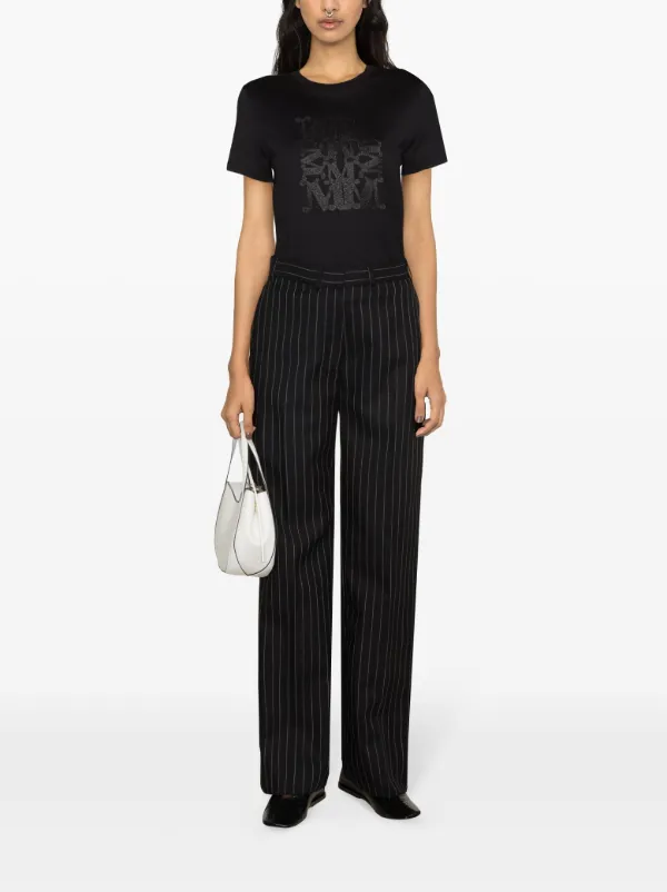 VIP【送料関税込】MAX MARA EMBROIDERED COTTON TOP Max Mara logo-embroidered Cotton T-shirt | Black | FARFETCH JO