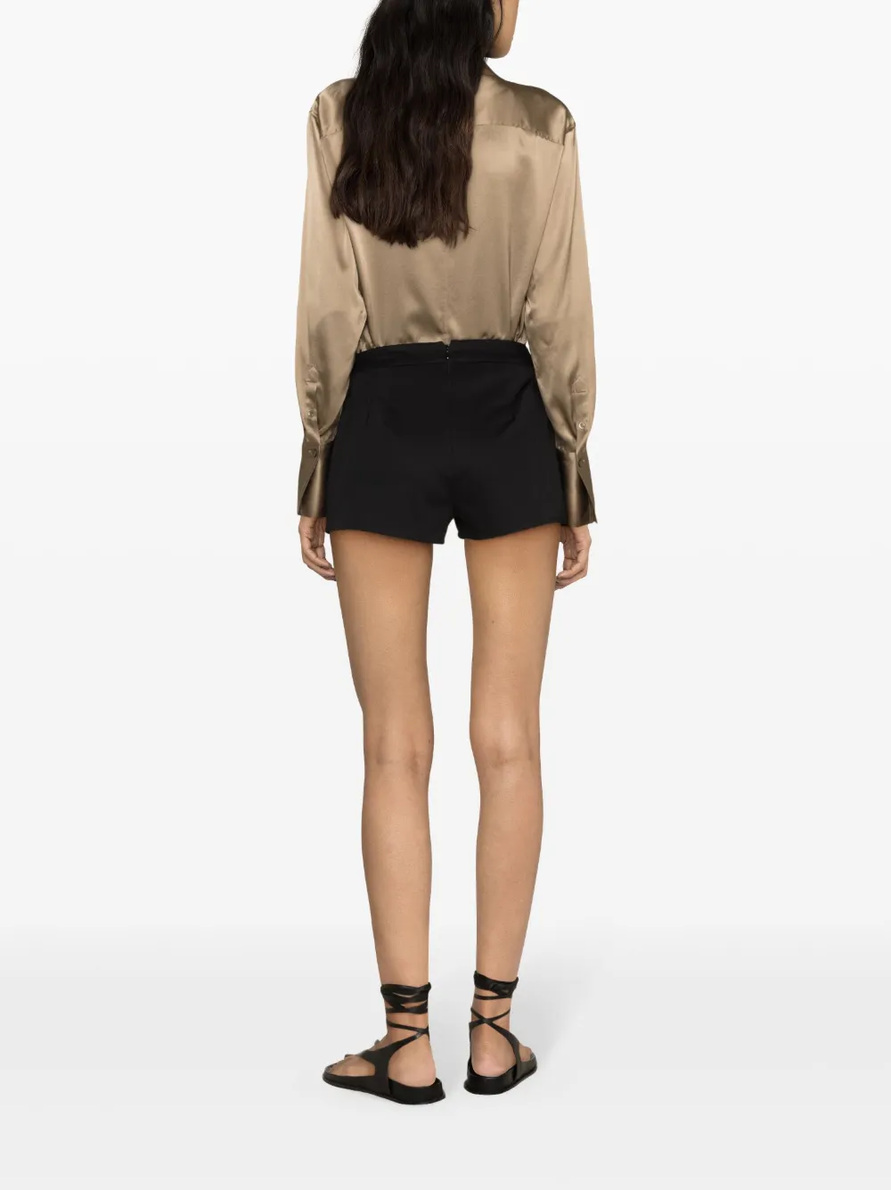 Max Mara Mid-rise Gabardine Shorts In Black