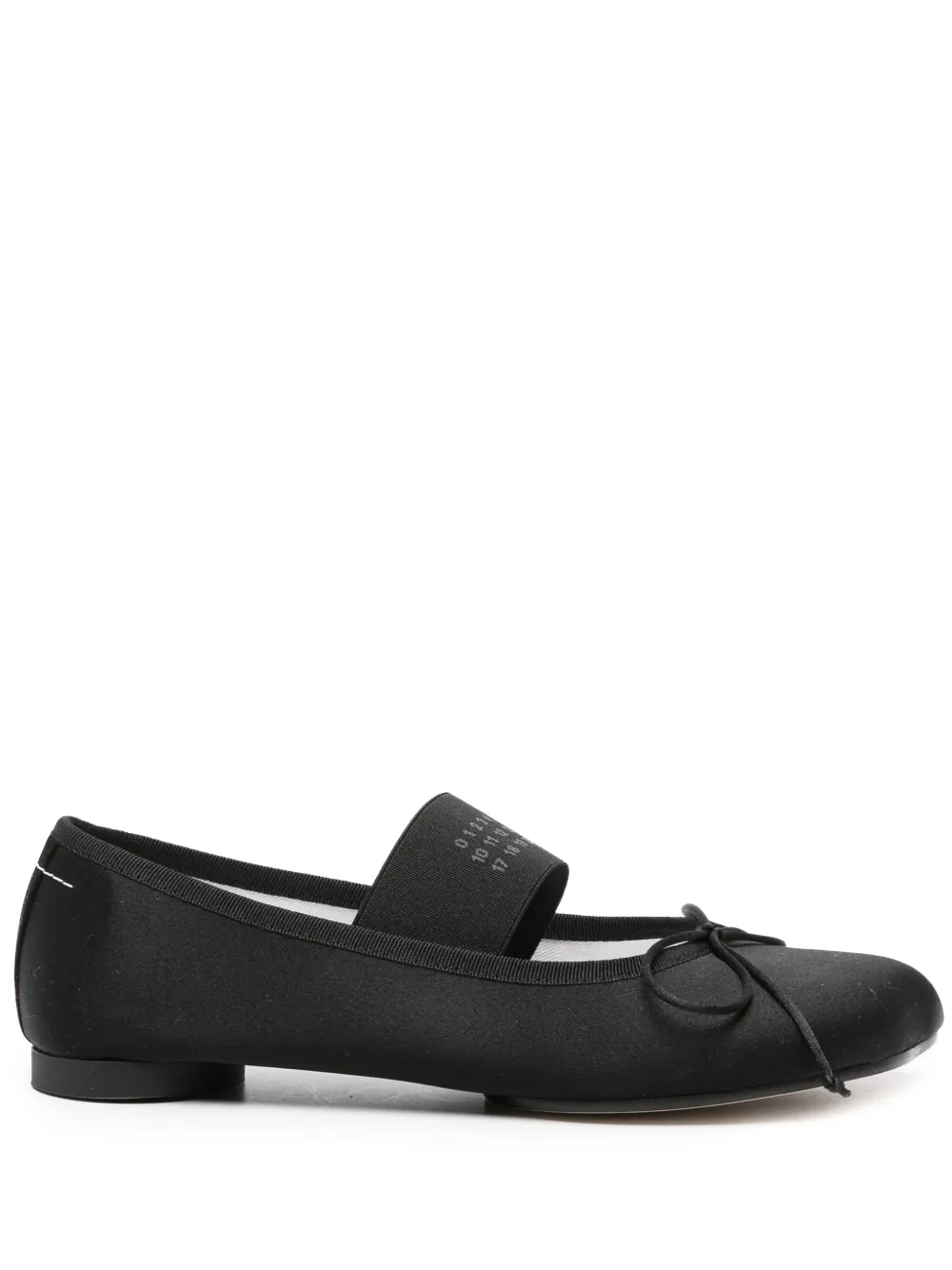 mm6 maison margiela ballerines atomic en satin - noir