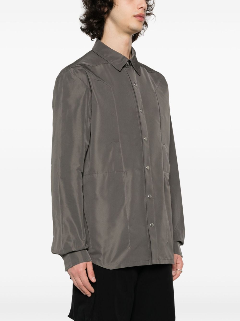 Shop Rick Owens Fogpocket Shirt Jacket In Grey