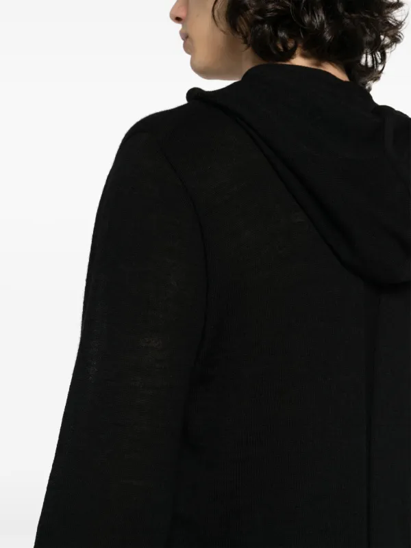 Rick Owens ファインニット パーカー | ブラック | FARFETCH JP
