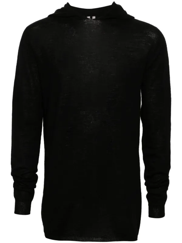 Rick Owens ファインニット パーカー | ブラック | FARFETCH JP