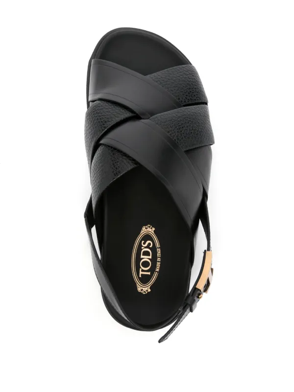 Tod's logo-buckle Leather Sandals | Black | FARFETCH CA
