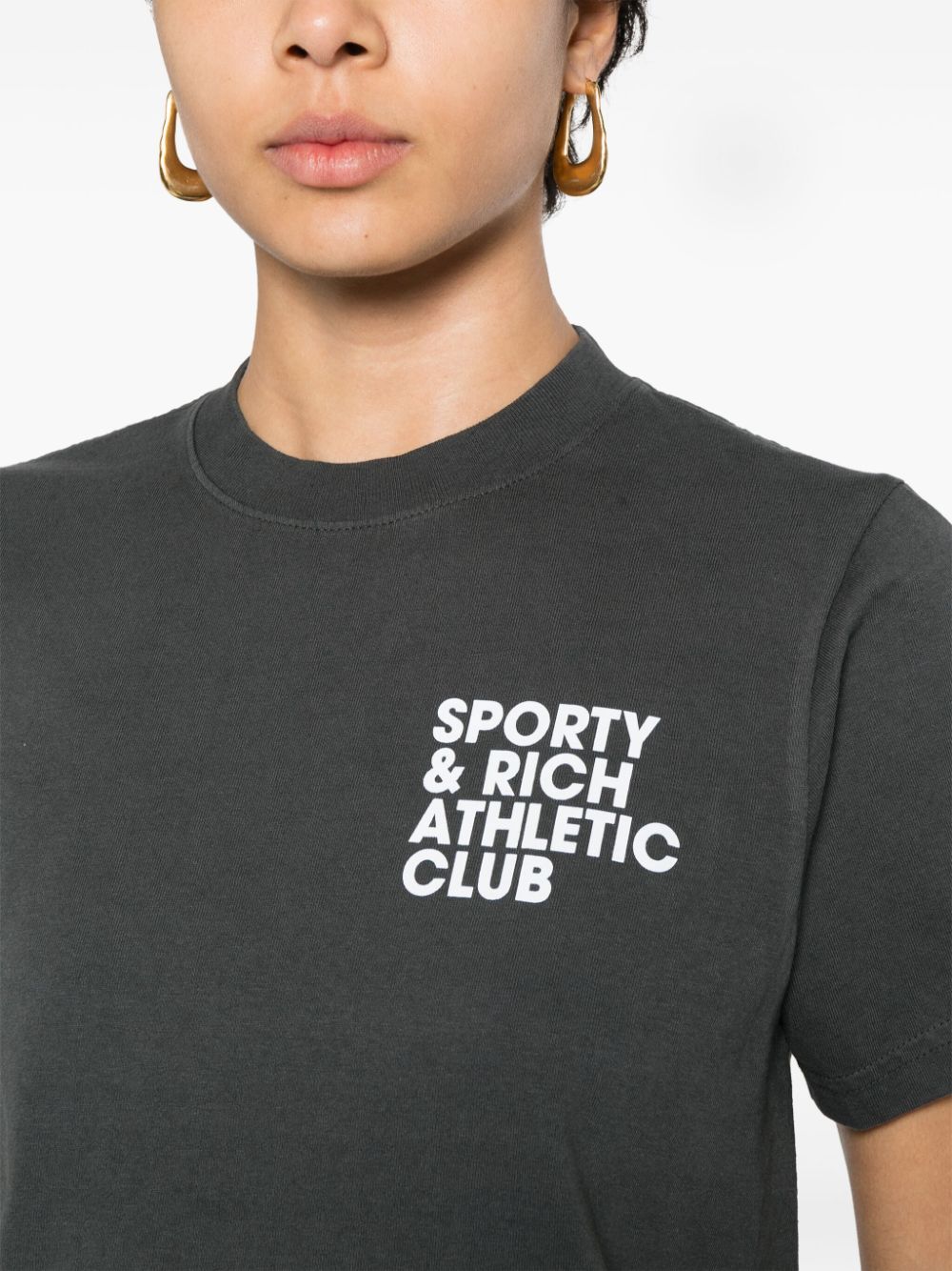 Sporty & Rich T-shirt met logoprint Zwart
