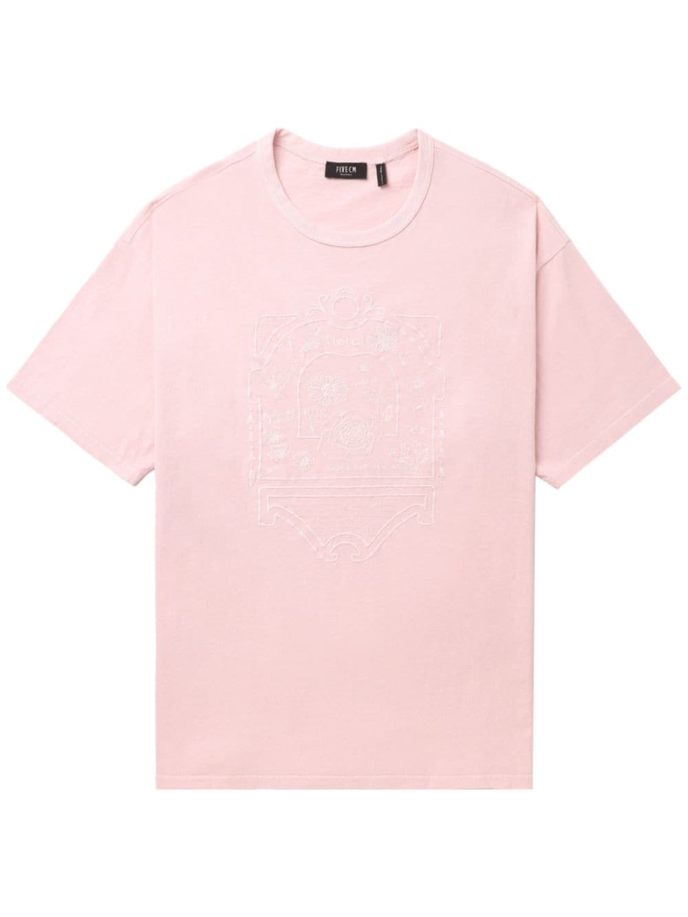 Five Cm Embroidered Cotton T-shirt In Pink