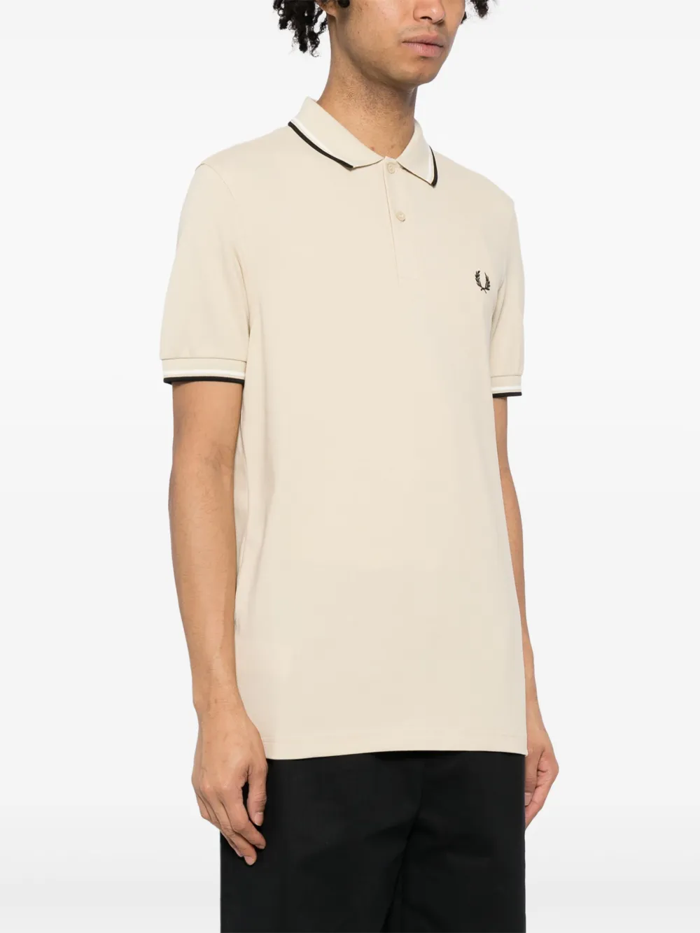 Fred Perry Poloshirt met dubbele kraag Zwart