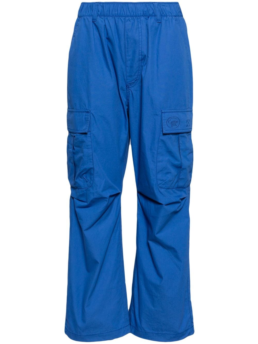 Chocoolate Cotton Cargo Trousers In Blau