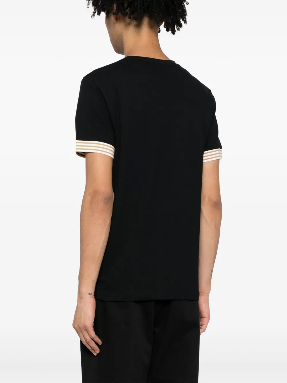 Shop Fred Perry Logo-embroidered Cotton T-shirt In Black