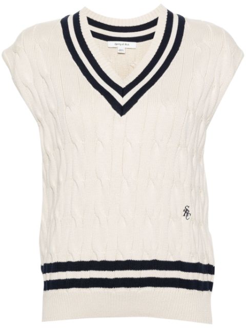 Sporty & Rich cable-knit knitted top