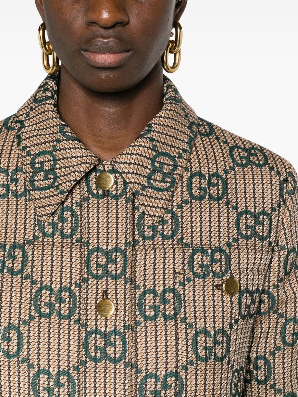 Shop Gucci Gg Supreme Wool Bomber Jacket In Braun