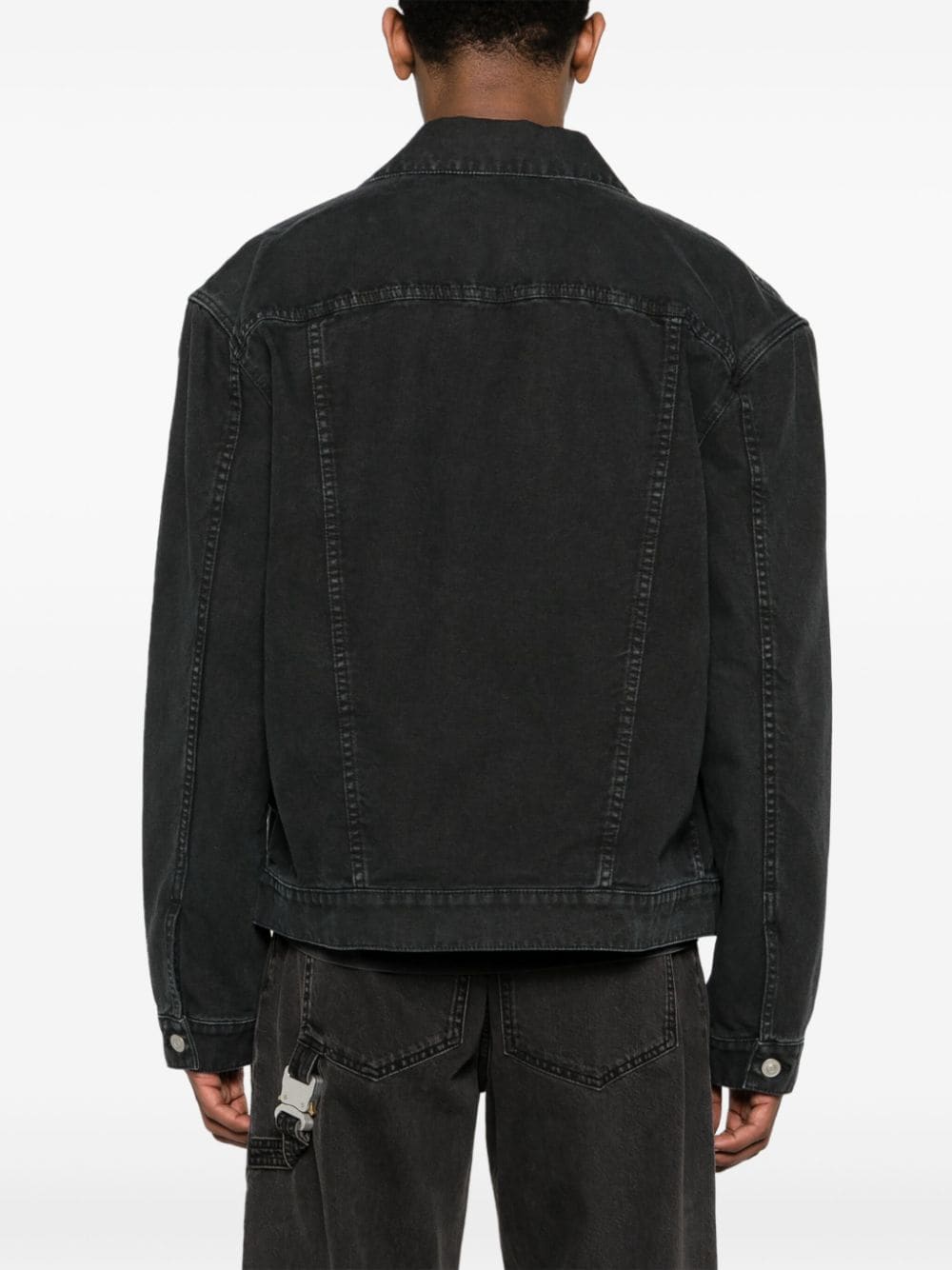 Shop Alyx Buckle-detailed Cotton Shirt Jacket In Black