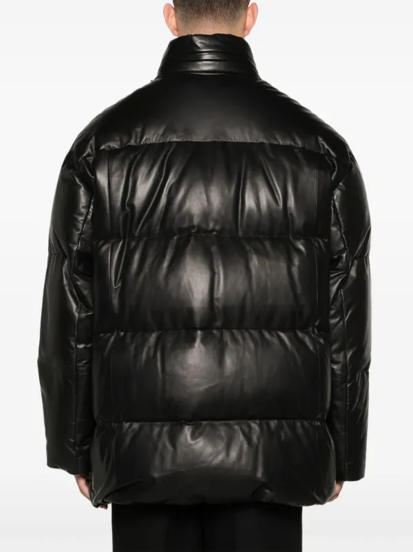 Prada パデッド レザーコート | ブラック | FARFETCH JP