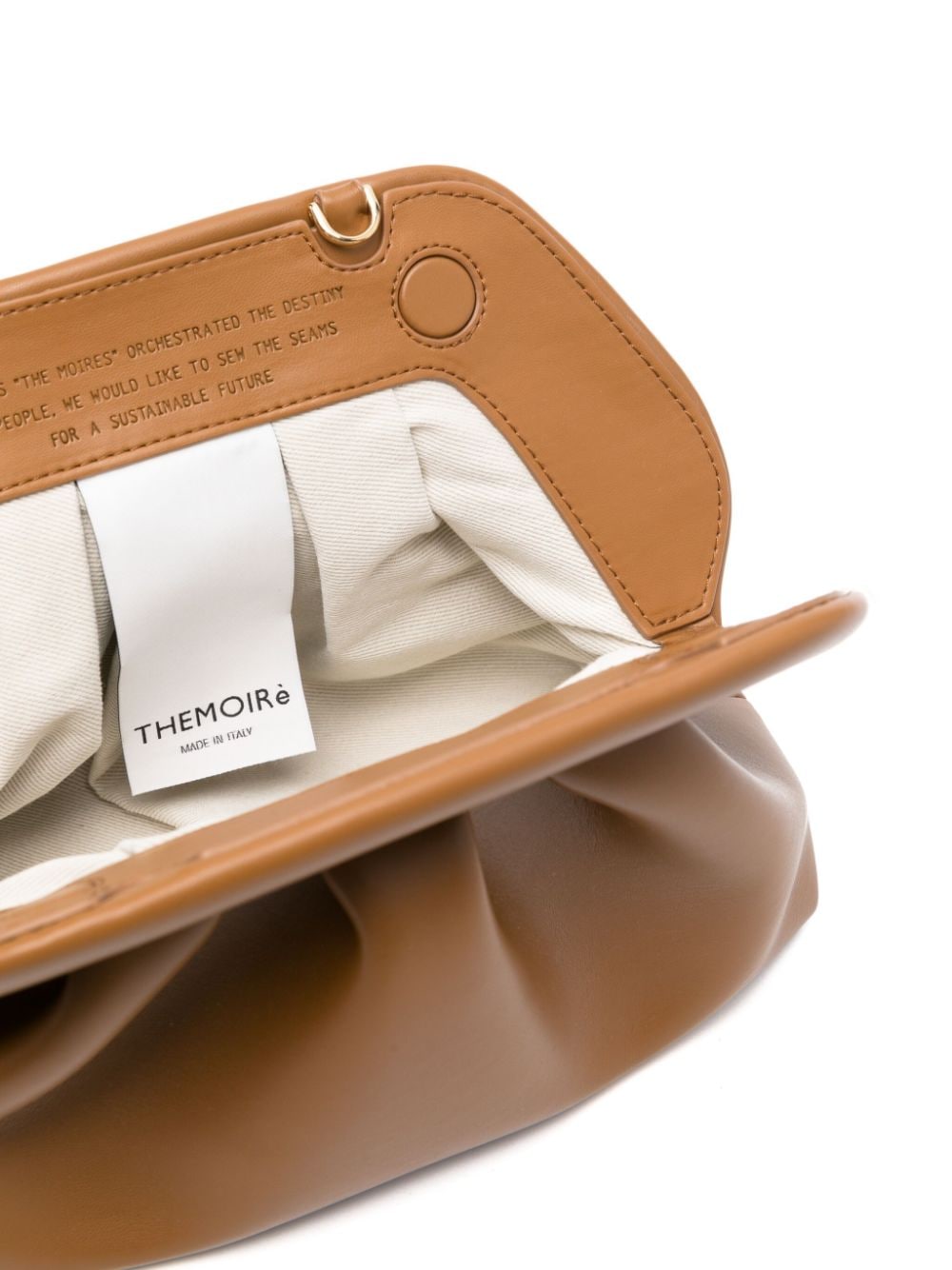 Shop Themoirè Tia Ruched-detail Shoulder Bag In 褐色