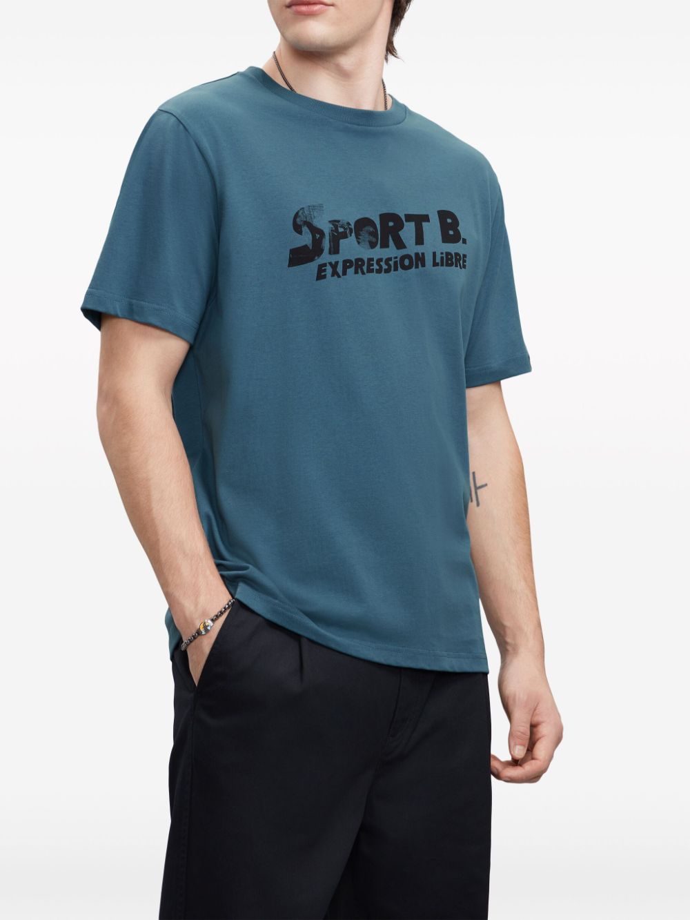 Shop Sport B. By Agnès B. Logo-print Cotton T-shirt In Blue