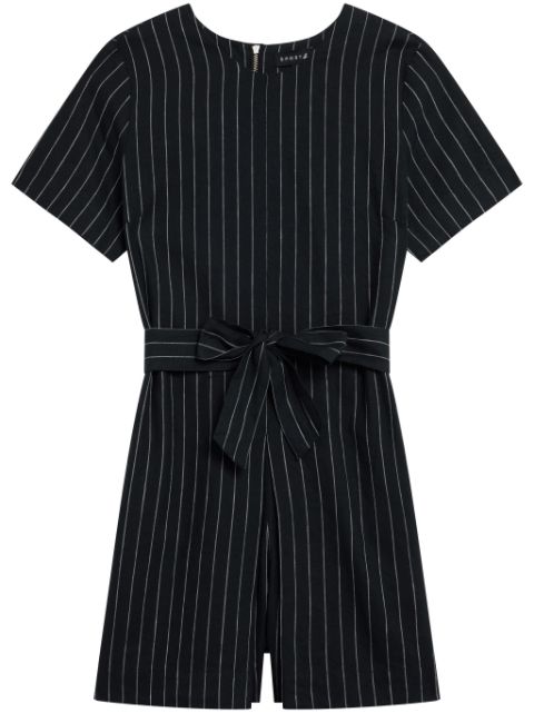 SPORT b. by agnès b.  pinstriped belted playsuit