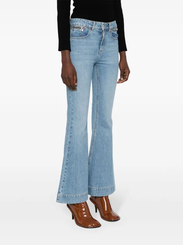 Stella McCartney Falabella Chain Flared Jeans | Blue | FARFETCH
