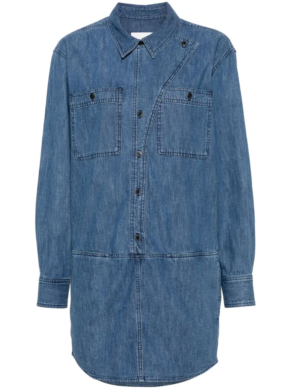 Isabel Marant Étoile Lapel Long Sleeve Denim Jacket In Blue
