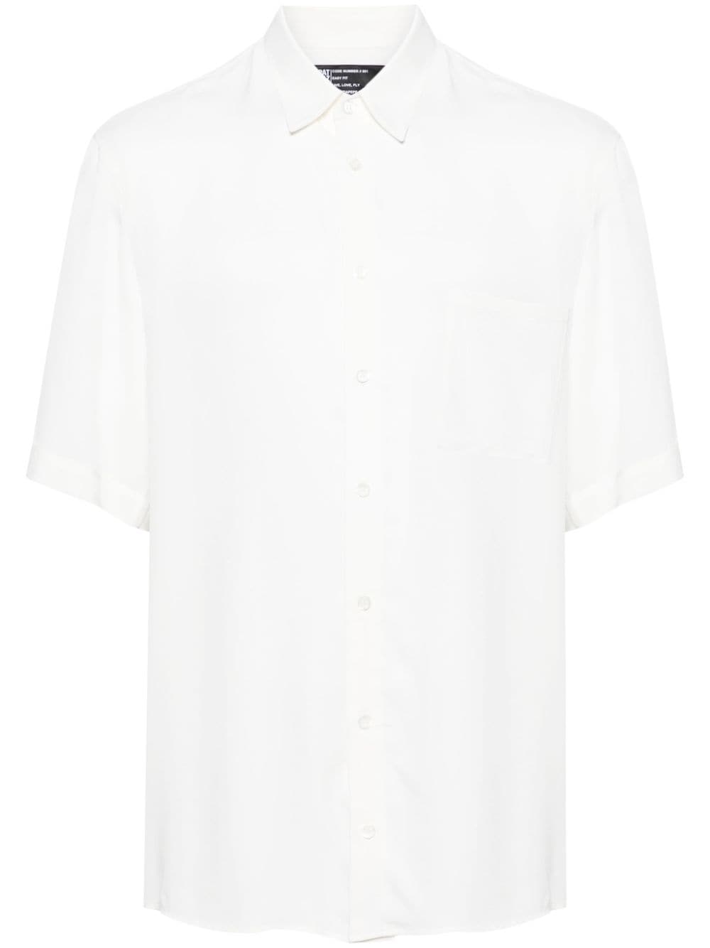 Patrizia Pepe Classic-collar Twill Shirt In White