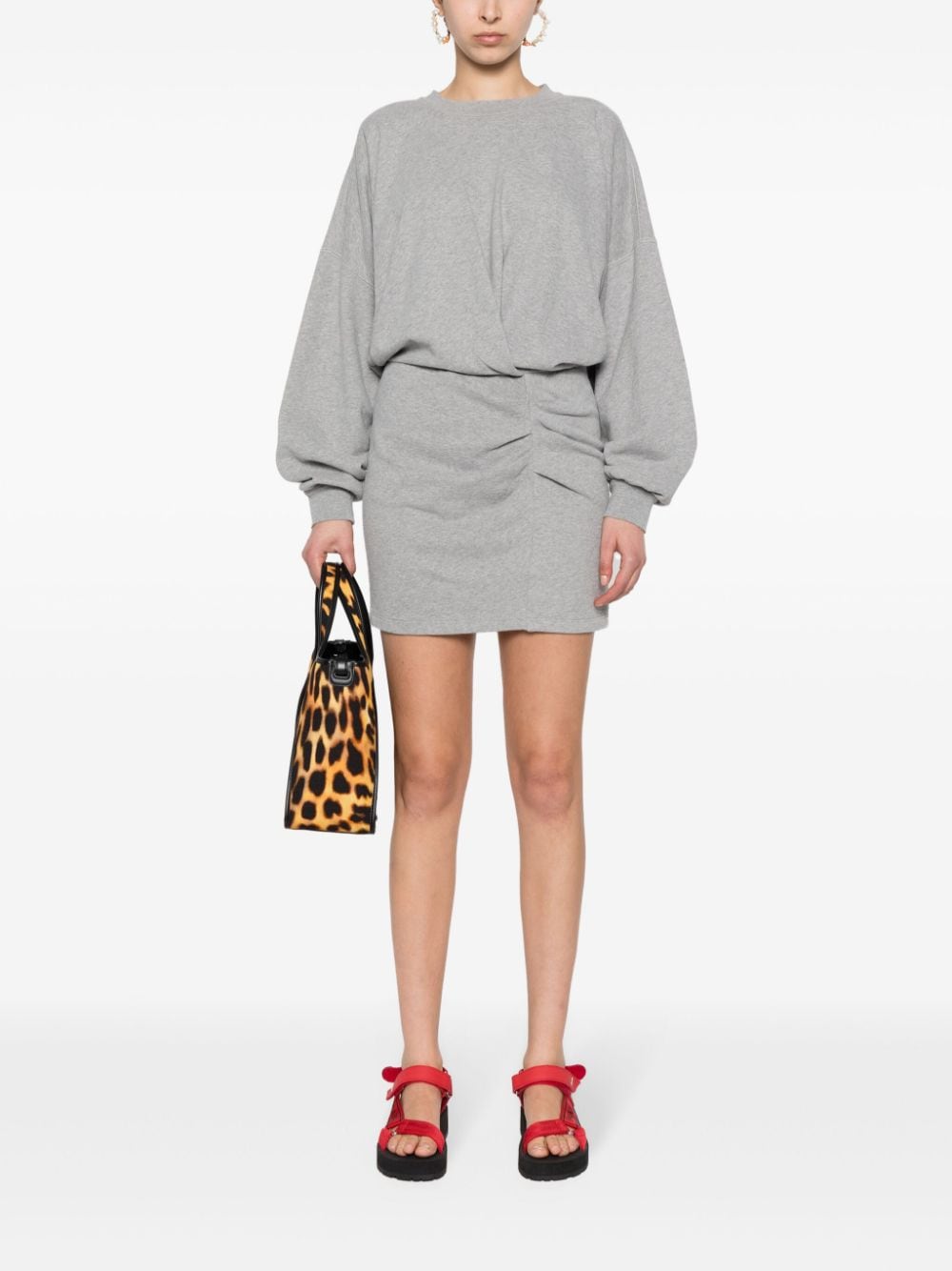 Shop Marant Etoile Samuela Cotton Dress In Grey