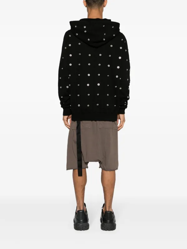 Rick Owens DRKSHDW Granbury Cotton Hoodie | Black | FARFETCH UK