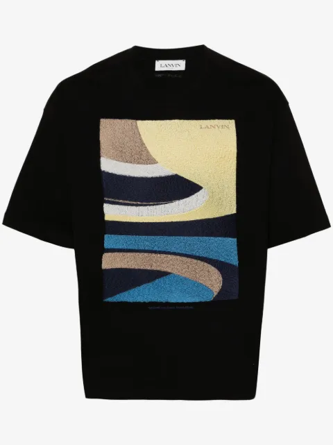 Lanvin Daunou-embroidery cotton T-shirt
