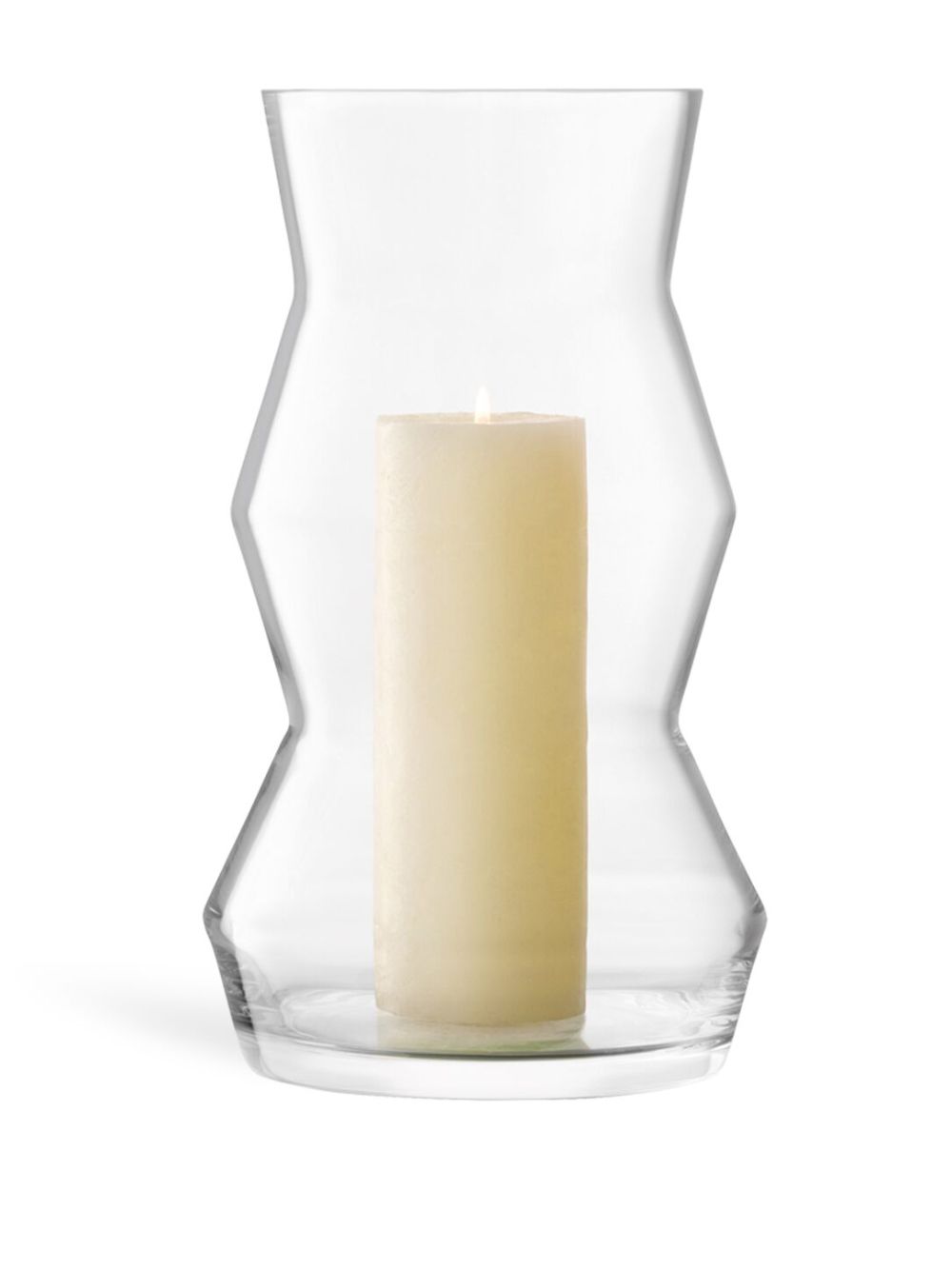 Shop Lsa International Large Sculpt Glass Vase (36cm X 21.1cm) In Neutrals