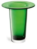 LSA International Victoria glass vase (26cm x 25cm) - Green