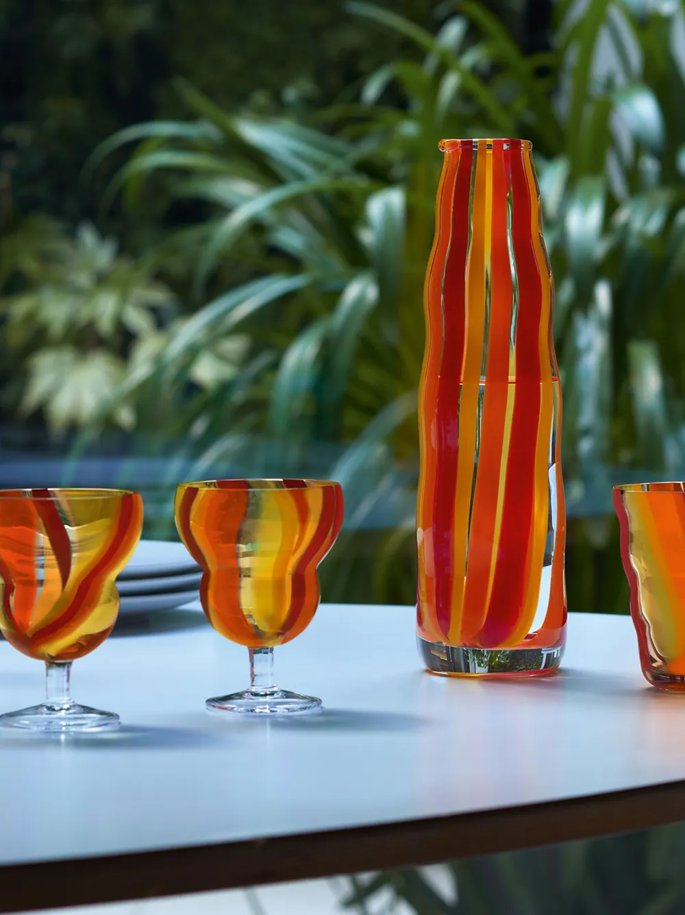 LSA INTERNATIONAL FOLK GLASS TUMBLER (SET OF TWO)
